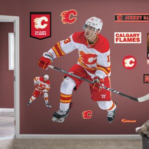 Johnny Gaudreau: 2021 Calgary Flames Officially Licensed NHL Removable Wall Adhesive Decal by Fathead | Vinyl