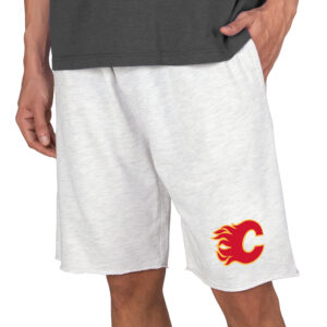 Men's Concepts Sport Oatmeal Calgary Flames Mainstream Terry Shorts