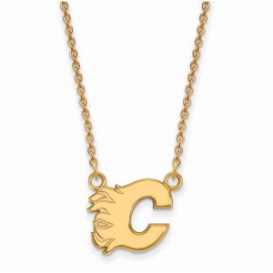 Women's Calgary Flames Gold Plated Small Pendant Necklace