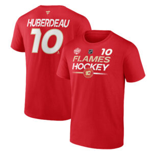 Men's Fanatics Branded Jonathan Huberdeau Red Calgary Flames 2023 NHL Heritage Classic Name & Number T-Shirt