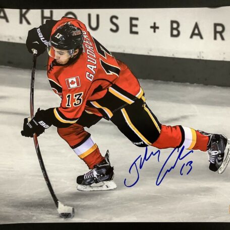 Johnny Gaudreau Signed Photo 11x14 Hockey Calgary Flames Winger Autograph Holo