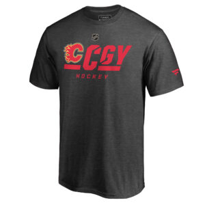Men's Fanatics Branded Gray Calgary Flames Authentic Pro Tricode T-Shirt