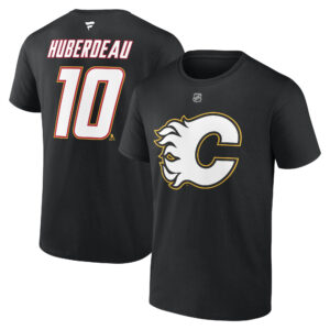 Men's Fanatics Branded Jonathan Huberdeau Black Calgary Flames Special Edition 2.0 Name & Number T-Shirt