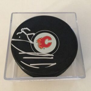 Ralphael Diaz Signed Calgary Flames Hockey Puck Autographed d