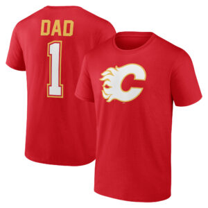 Men's Fanatics Branded Red Calgary Flames Father's Day #1 Dad T-Shirt